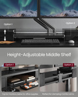 VASAGLE Electric Standing Desk with Drawers, 55.1 x 23.6 Inches, Sit Stand Desk with Power Outlet and LED Lights, Adjustable Height, Storage Shelf, 3 Memory Buttons, for Home Office, Ink Black VASAGLE