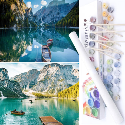 BAISITE Paint by Numbers Kit for Adults Beginners,12" Wx16 L 2 Pack Canvas for Painting Kits for Adults in Colorful Box-PBN281-282