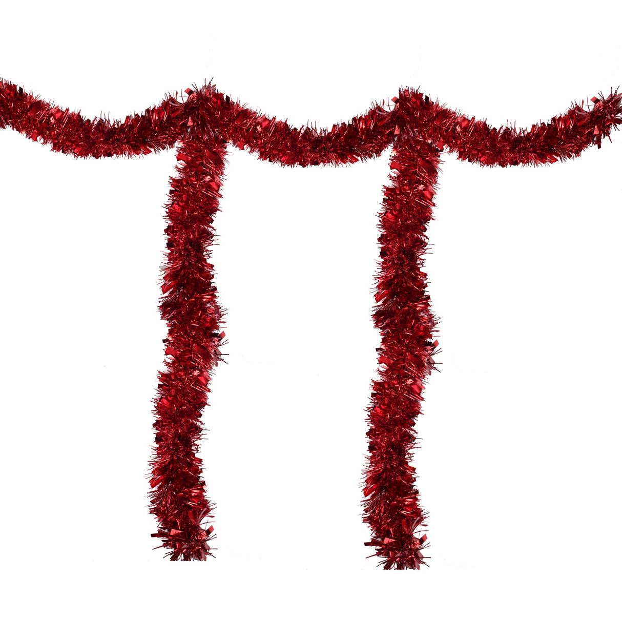 LZZYWYDTT 33FT Christmas Tinsel Garland,Red Shiny Metallic Foil Decorations for Parade Floats, Halloween, Christmas Tree, New Year Parties,Birthday Party,Indoor and Outdoor Disco Party Supplies LZZYWYDTT