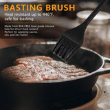 Heat Resistant Basting Brush Set, Tradyx Pastry Brush, Silicone Brush For Cooking And Baking, bbq Brushes For Sauce, Durable Steel Structure And One Pieces Design, Dishwasher Safe, 2 Pcs, (Black) TRADYX