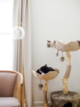 MAU Modern Cat Tree Tower for Large Cats, Real Branch Luxury Wood Cat Tower, Cat Scratching Tree, Cat Condo, Cat Lover Gift, by Mau Lifestyle Mau Lifestyle