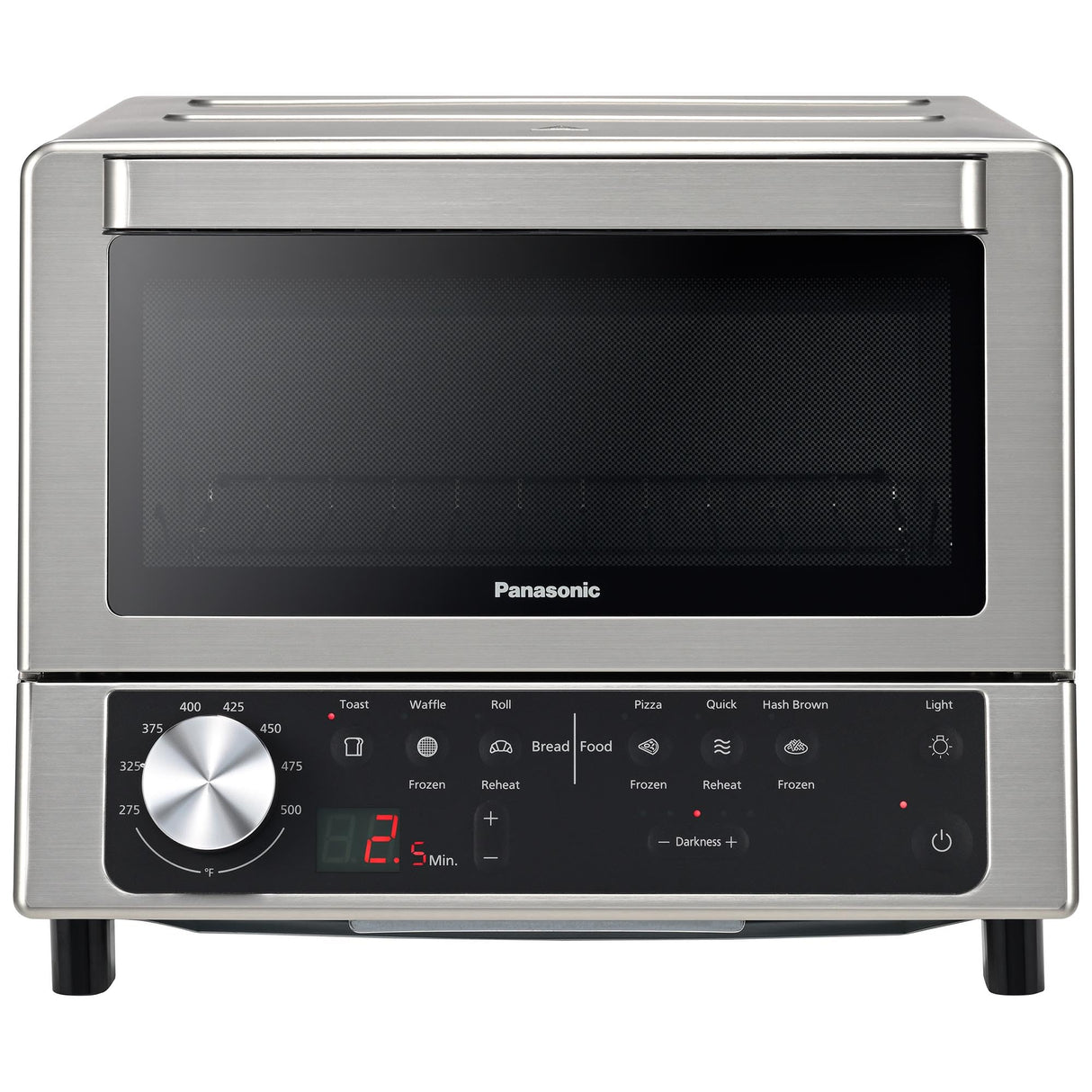 Panasonic FlashXpress Toaster Oven with Double Infrared Heating, 6 Auto Cook Options and Dial Temperature Control, 4-Slice Small Toaster Oven, 1300 Watts, PFAS-free - NB-G200P (Stainless Steel) Panasonic