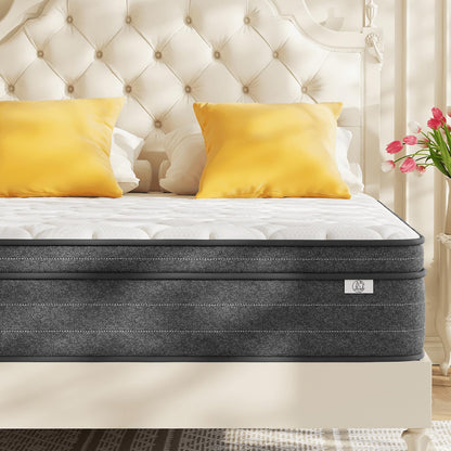 koorlian Queen Mattress 12 Inch, Hybrid Queen Size Mattress in a Box, Queen Bed Mattress with Memory Foam and Pocket Spring, Breathable & Pressure Relief, Medium Firm Mattress Queen Size 80"x60"x12"