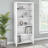 Bush Furniture Somerset 5 Shelf Bookcase in White, Tall Bookshelf, Large Book Shelf for Living Room, Home Office, or Entryway Bush Furniture