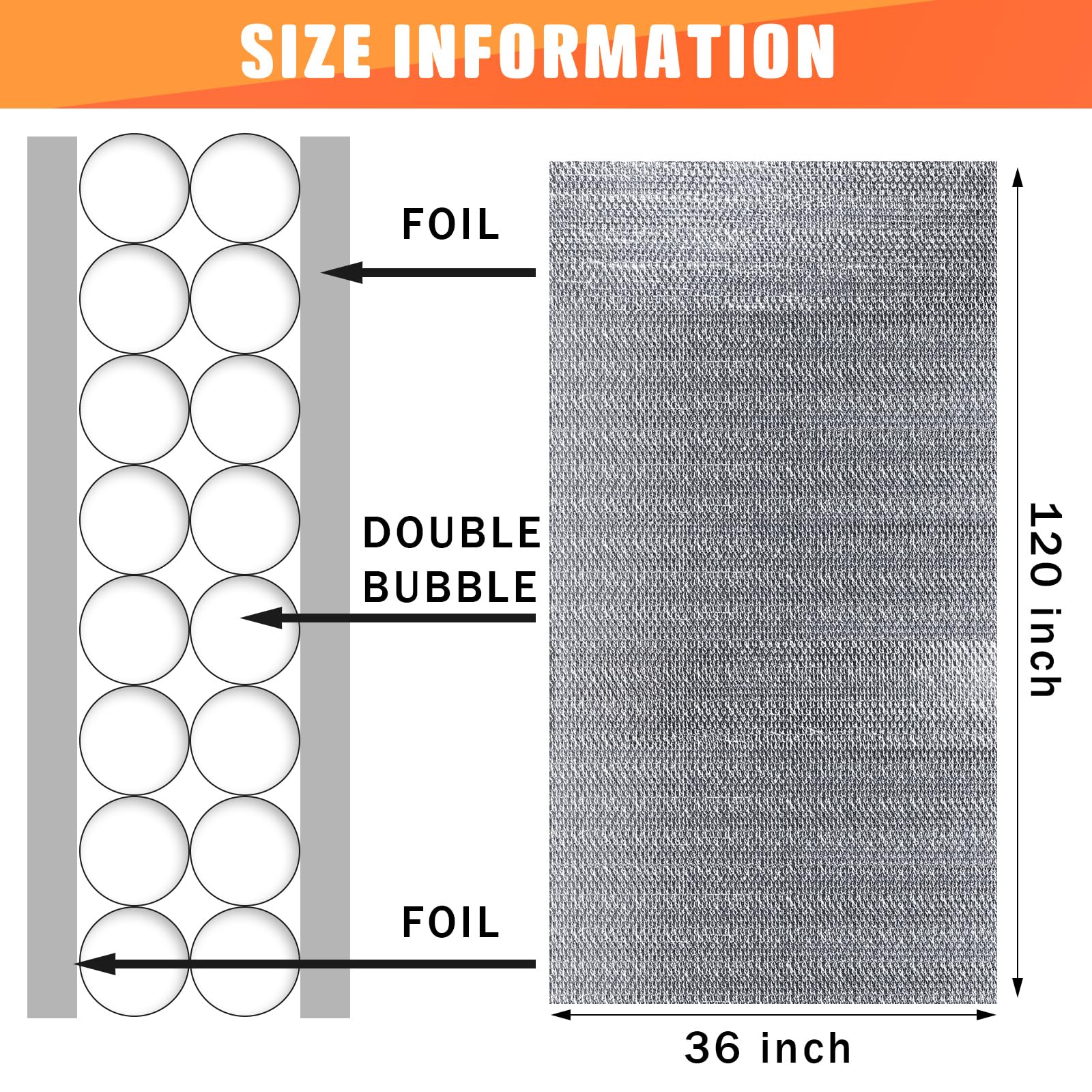 Garage Door Insulation Set Double Bubble Insulation Panels Reflective Aluminum Radiant Barrier Thermal Insulation Shield with Adhesive Tape for Garage Greenhouse Attics Walls (6 Pcs,36 x 120  - WoodArtSupply