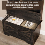 Maupvit Hall Tree with Storage Bench, 71" Entryway Bench with Coat Rack & Storage Cabinet, 4-in-1 Mud Room Organization with Seating, 5 Hooks, Retro Accent Coat Tree for Living Room, Rustic Dark Brown Maupvit