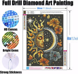 Ekuxom Sun and Moon Diamond Art Kits for Adults, Round Full Drill Diamond Painting Kits, Glow Diamond Art Dots Painting Gem Craft Wall Art Decor Gifts 12x16 inch Ekuxom