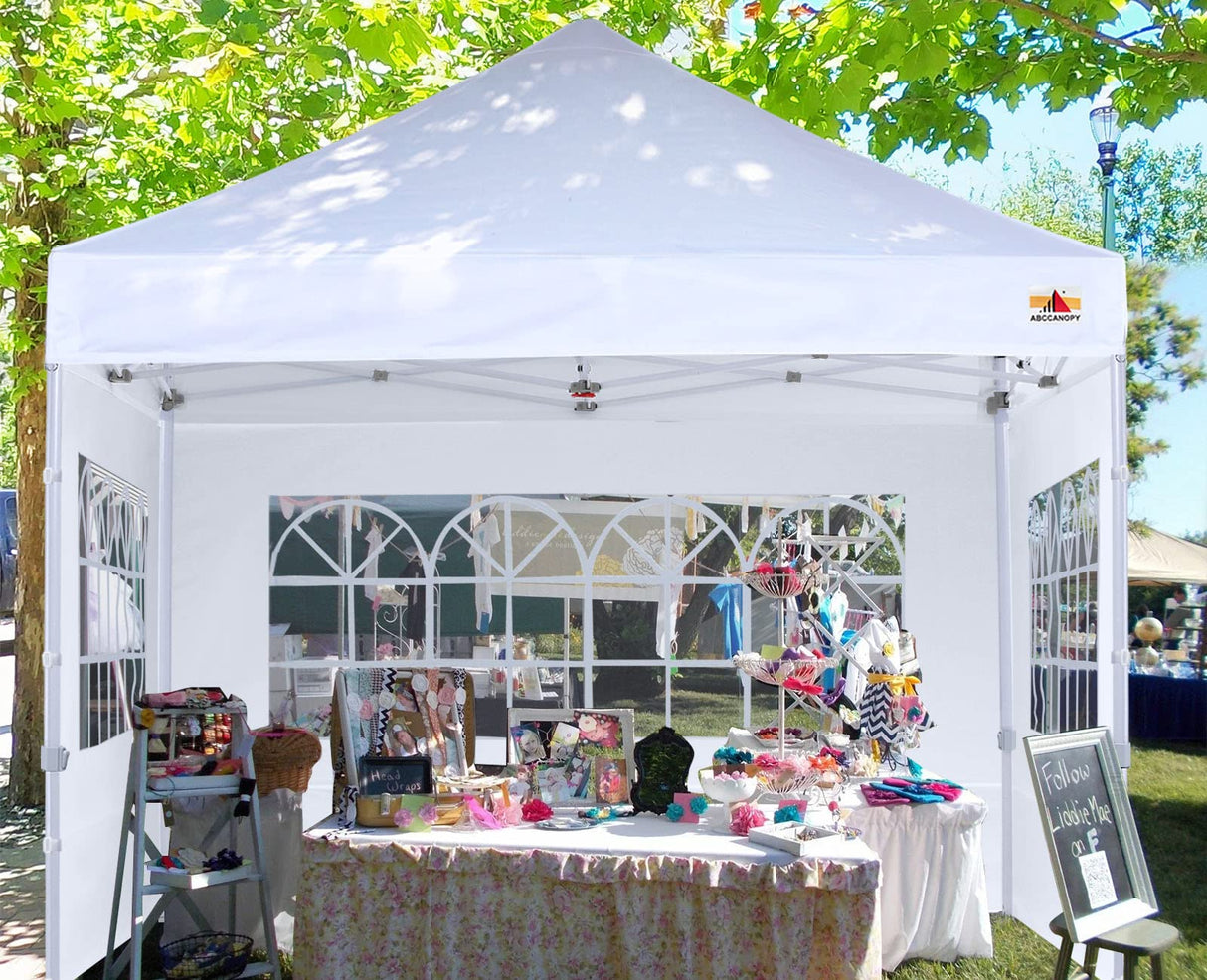 ABCCANOPY Outdoor Winter Gazebo 10x10, Premium Instant Pop Up Canopy Tent with Elegant Church Window,Snow and Rain Protection, Bonus Wheeled Bag,White ABCCANOPY
