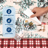 GarveeHome Christmas Washable Rug for Living Room, 6x9 Holiday Decor Area Rug for Bedroom Soft Low Pile Christmas Tree and Deer Rug Non Slip Throw Large Carpet for Dining Room Nursery, Red GarveeHome