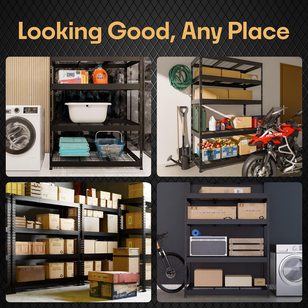 Metalkast Heavy-Duty Metal Garage Shelving | 71" H x 47" W x 24" D | Adjustable Industrial Storage Rack with Wire Shelves | 5-Tier Steel Shelving Unit, 5,000LB Capacity, Rust-Resistant Coating Metalkas