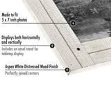 Americanflat 5x7 Picture Frame with Polished, Crystal Clear Glass - Hampton Collection - Distressed Wood Gallery Picture Frames for Tabletop and Wall Display - Aspen White Americanflat