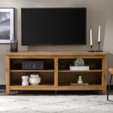 Walker Edison Wren Classic 4 Cubby TV Stand for TVs up to 65 Inches, 58 Inch, Barnwood Walker Edison