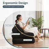 Afuson Folding Chair Bed, Futon Sofa Bed for Bedroom and Living Room, Convertible Floor Couch for Small Spaces, Black Afuson