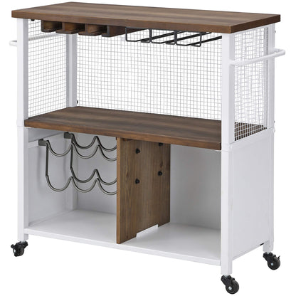 FirsTime & Co. White Chandler Farmhouse Kitchen Cart, American Designed, White, 31.5 x 12 x 31.5 inches, 70252