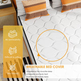 PayLessHere 10 Inch Innerspring Full Mattress Medium Firm Hybrid Mattress with Removable Cover CertiPUR-US Certified Bed-in-a-Box Pressure Relief Foam Mattress,White PayLessHere
