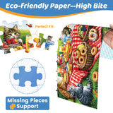 500 Piece Puzzles for Adults, Cat Family Dinner Large Piece Jigsaw Puzzle for Adults Kids Seniors,Recycled Cardboard Puzzle 500 Piece,Family Activity Great Gift for Family Friends 20.5 * 15 in MJYPHDM