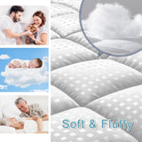 HYLEORY Queen Mattress Pad Quilted Fitted Mattress Protector Cooling Pillow Top Mattress Cover Breathable Fluffy Soft Mattress Topper with 8-21" Deep Pocket HYLEORY