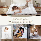 Decroom 3 Inch Memory Foam Mattress Topper Queen Size for Back Pain Relief, Thicked Down Alternative-Lined Mattress Pad，Filled with Breathable & Soft Memory Foam Pillow Top, 80x60x3 Inch Decroom