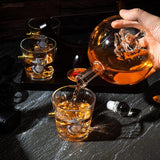 U.S. Marine Globe Whiskey Decanter Set with 4 Liquor Glasses - Marine Veteran Gift Set with Mahogany Wood Base & Emblem - Gifts for Men, U.S.A Flag - Bourbon and Scotch Military Gifts for Dad (29 OZ) The Wine Savant