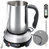 CasaCulina 2024 New Candle Making Kit with Hot Plate, Candle Making Supplies with Wax Melting Pot, Stirring Spoon, Anti-Scalding Pad, Thermometer for Adults Beginners, Candle Making Pouring Pot CasaCulina