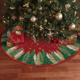 AVOIN colorlife Christmas Star Snowflake Red Christmas Tree Skirt 36 Inch, Fir Pine Spruce Winter Holiday Tree Mat Decoration AVOIN colorlife
