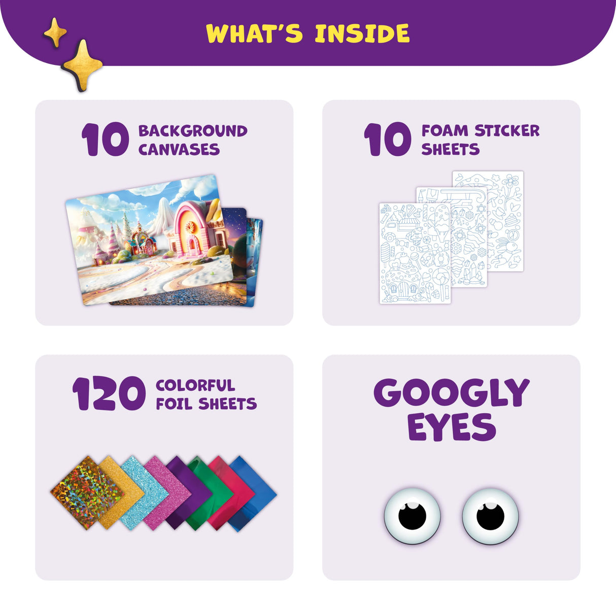 Foiltastic Art & Craft Set for Kids – Fun Mess-Free Kit with Fairy-Tale Foam Stickers & Foil Sheets, Creative Game for Girls & Boys Ages 4, 5, 6, 7, 8, 9 with Unicorns, Princesses, Pirates, Mermaids Clever Fox Play