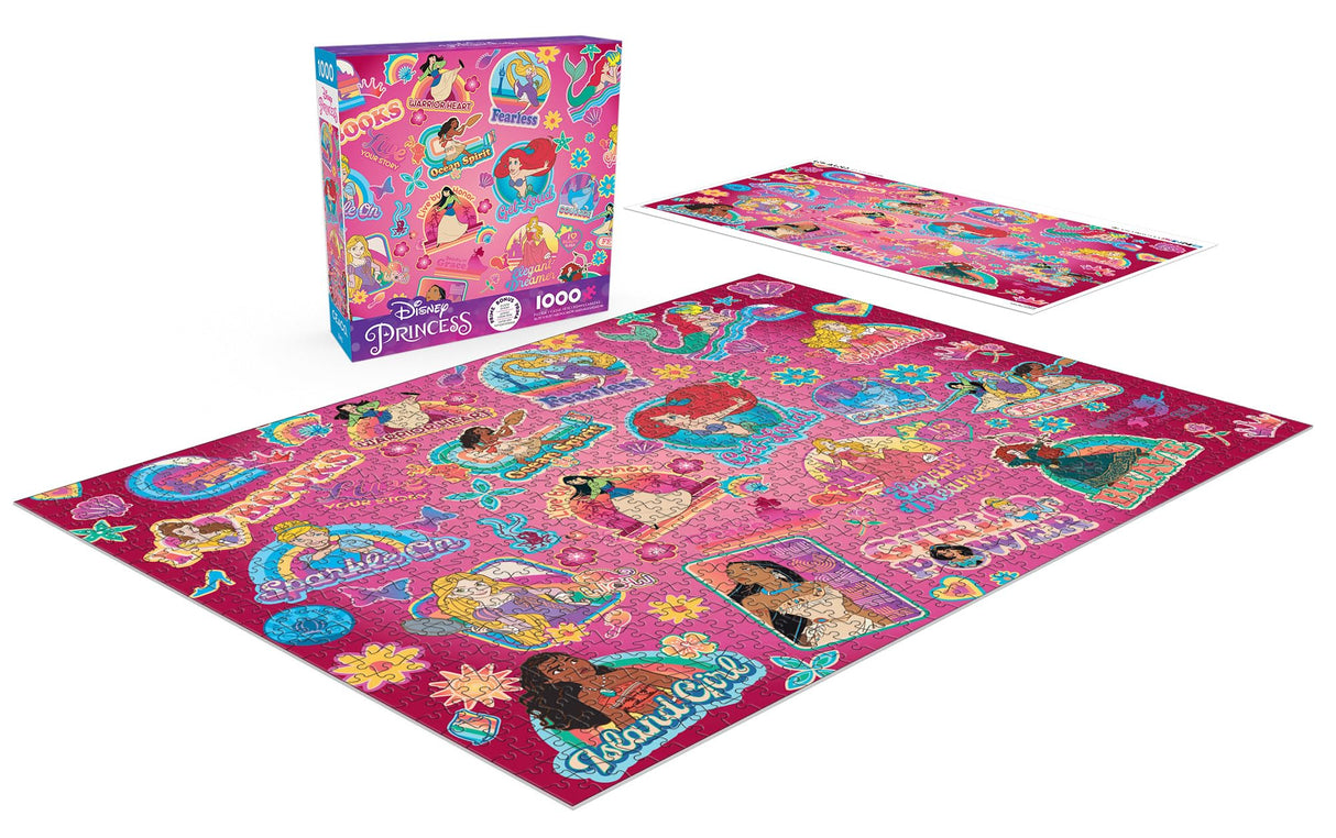Ceaco - Disney - Princess Sticker Collage - 1000 Piece Jigsaw Puzzle for Adults Challenging Puzzle Perfect for Game Nights - Finished Puzzle Size is 26.75 x 19.75 Buffalo Games