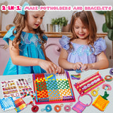 YGSEPCC Weaving Loom Kit Toys for Kids, DIY Art and Crafts for Adults, Girls Ideal Gifts for Ages 4 5 6 7 8-10 12 13, Easy Potholder Bracelets Knitting Activity for Beginners, 136 Craft Loops 22 Ropes YGSEPCC