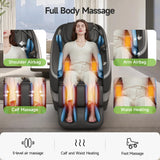 Real Relax 2025 Massage Chair Full Body,Zero Gravity Dual Core S-Track Shiatsu Massage Recliner,Back and Calf Heating with Phone Holder,Rocking Function,12 Auto Modes,Bluetooth,FS01 Pro Gray and Black Real Relax