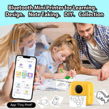 HuiJuKeJi Mini Sticker Printer Bluetooth Smart Pocket Inkless Thermal Printer with 11 Rolls Thermal Paper and Sticker for iOS&Android Print Pod, Portable Receipt Printer for Photo Note Memo (Yellow) HuiJuKeJi