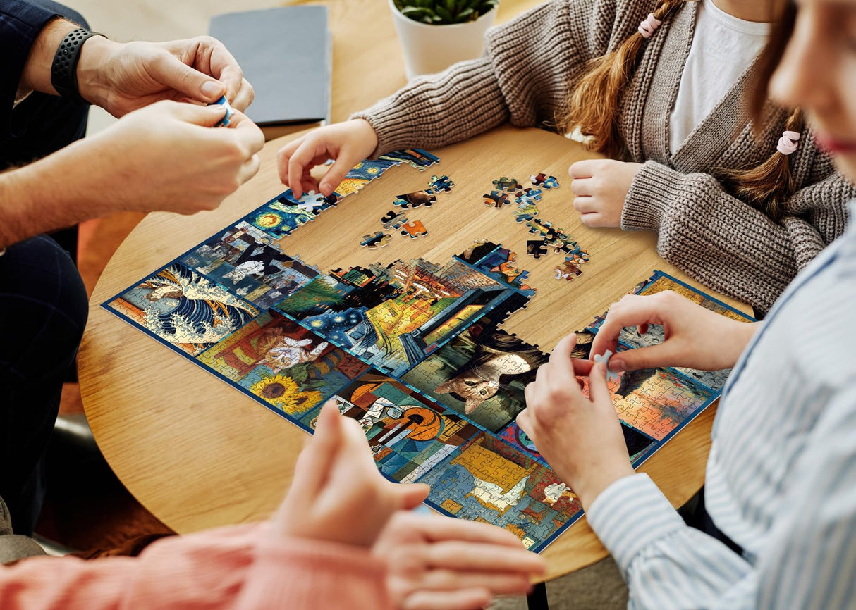 Cat Puzzles for Adults 1000 Piece, Kitten Animal Jigsaw Puzzle, Classic Artists Cat Puzzles for Adults Funny IdeaBazar