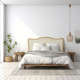 Creative Co-Op Oak & Linen King Size Headboard Creative Co-Op