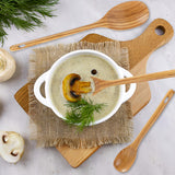 FJNATINH 3PCS Wooden Spoons, Long Handle Wooden Cooking Spoon Nonstick Kitchen Mixing Spoon Serving Spoon| 14-Inch, 12-Inch, 10-Inch | Kitchen Utensil Set Housewarming Gifts FJNATINH