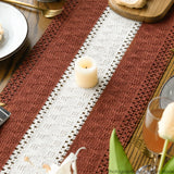 Artoid Mode Caramel Farmhouse Rustic Table Runner, Seasonal Hollow Kitchen Dining Table Decoration for Home Party Decor 12x72 Inch Artoid Mode