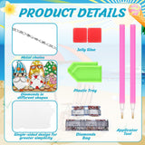 Chitidr 6 Pcs Summer Diamond Painting Hanging Sign Set Beach Gnome Diamond Art Paint Arts Set 5D DIY Ornaments Kits for Summer Wall Door Window Decor Chitidr