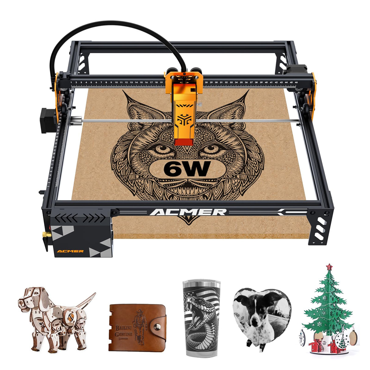 Acmer P1 S Pro Laser Engraver, 6W(6,000mW) Output Laser Engraving Machine, Laser Engraver Machine for Wood, Metal, Acrylic, Leather etc ACMER