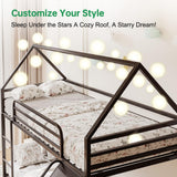 Lodoba Twin Over Twin Low Bunk Bed with Convertible Slide, Bunk Bed for Kids,Montessori Floor Bunk Bed Frame with Full-Length Guardrail,Floor bunk Bed for Boys Girls Teens,Light Black Lodoba