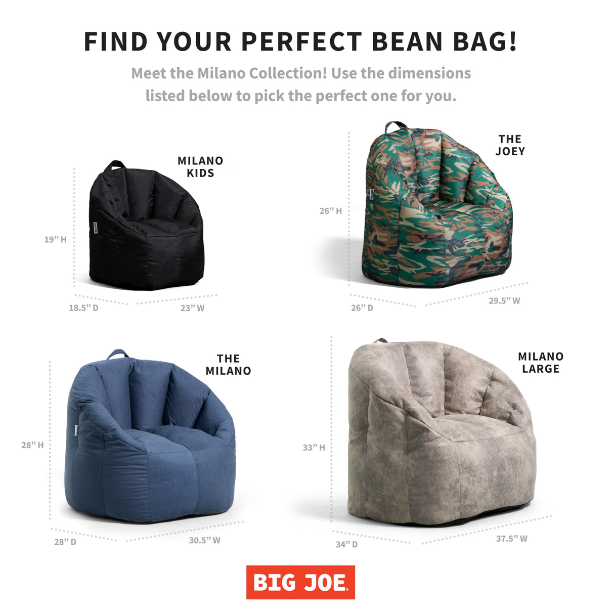 Big Joe Milano Lenox Denim Cobalt Beanbag Chair Big Joe