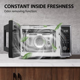 TOSHIBA Air Fryer Combo 8-in-1 Countertop Microwave Oven, with Convection, Broil, Odor Removal Mode, 12.4" Position Memory Turntable, Child-Lock, 1.0 Cu.ft, Black Stainless Steel, ML2-EC10SA(BS) TOSHIBA