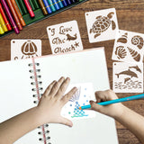 80 Pcs Ocean Animal Painting Stencils Reusable Sea Stencils for Painting on Wood Rocks Canvas Fabric Glass Pottery 2x2 Inch CH HAICHENG