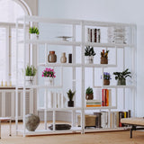IRONCK Bookshelves and Bookcases 6-Shelf Etagere Bookcase, Industrial Open Display Shelves Geometric Bookcase with Sturdy Metal Frame，Industrial White IRONCK