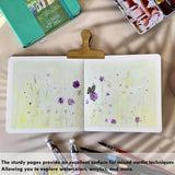 tumuarta Square Watercolor Journal, 8.25x8.25”, 140 LB, 300 GSM, 25% Cotton, Cold Press, 24 Sheets, 48 Pages, Watercolor Paper Sketchbooks for Use As Travel Mixed Media Pads Plein Air Set tumuarta