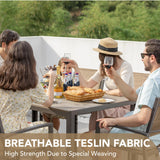 Devoko Patio Dining Set 7 Piece Outdoor Furniture with Rectangular Table and 6 Stackable Chairs Family Conversation Set for Garden Backyard Deck (Brown) Devoko