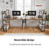 Treesland 55 Inch L-Shaped Computer Desk with Ample Storage for Home Office and Study Treesland