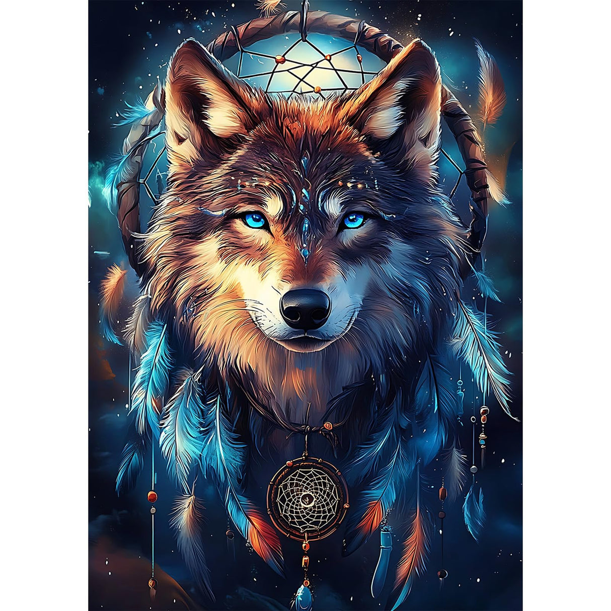 CEOVR Wolf Diamond Painting Kits for Adults, Dream Catcher Diamond Art Dots 5D Full Drill DIY Gem Art for Beginner, Adult Crafts Kits Arts and Crafts, Wall Decor for Home Office 12x16in CEOVR