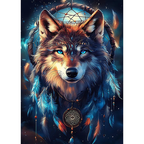 CEOVR Wolf Diamond Painting Kits for Adults, Dream Catcher Diamond Art Dots 5D Full Drill DIY Gem Art for Beginner, Adult Crafts Kits Arts and Crafts, Wall Decor for Home Office 12x16in CEOVR