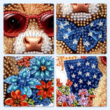 MXJSUA Highland Cow Special Shaped Hanging Diamond Painting Art Kits for Adults, Crystal Rhinestone Acrylic Gem Art Pendant Ornaments Kit for Home Decoration and Gift MXJSUA