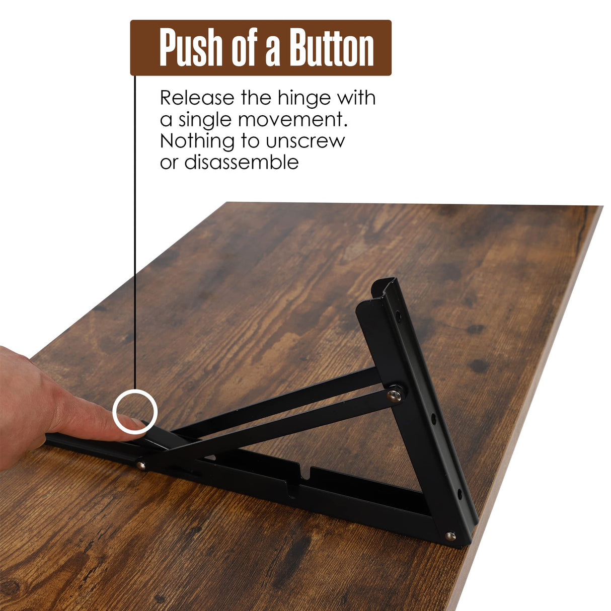 Houseables Wall Desk, Mounted Floating Table, Folding Desks, 48 x 15.75 x 1.25 Inch, Fold Down Dining Tables, Foldable Hanging Workbench, Drop-Leaf Walldesk, for Small Spaces, Bar, Computer, Laptop Houseables