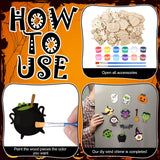 Mootycapa 24 Pcs Halloween DIY Wooden Magnets to Paint, Cute Glow in The Dark Wood Painting Crafts, Fridge Magnets Craft Kits for Boys Girls Gifts School Home Party(Pumpkin Skull) Mootycapa