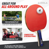 JOOLA Ping Pong Paddle Set with Balls & Carrying Case - Set of 4 or 2 Table Tennis Paddles - Advanced Ping Pong Rackets & Portable Table Tennis Accessories for 2-4 Players JOOLA